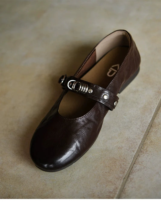 Mocha Rebel Strap Flat