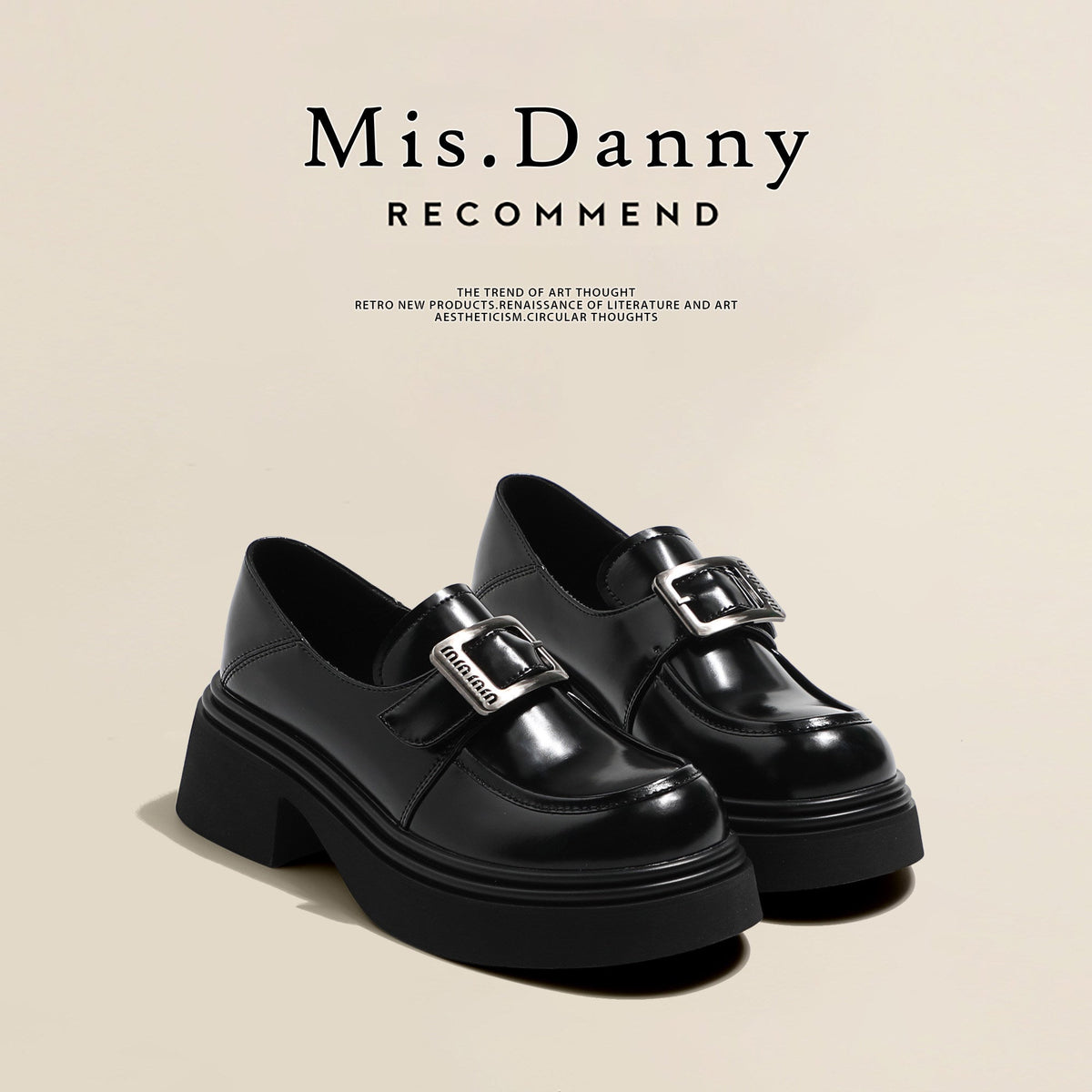 5.5cm Platform PU Leather Loafers