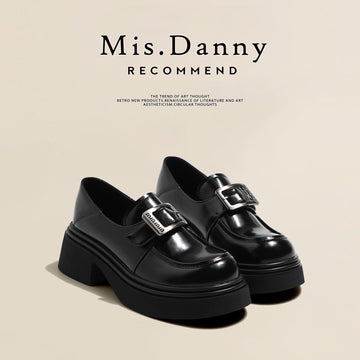 5.5cm Platform PU Leather Loafers