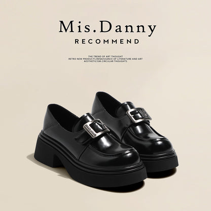5.5cm Platform PU Leather Loafers