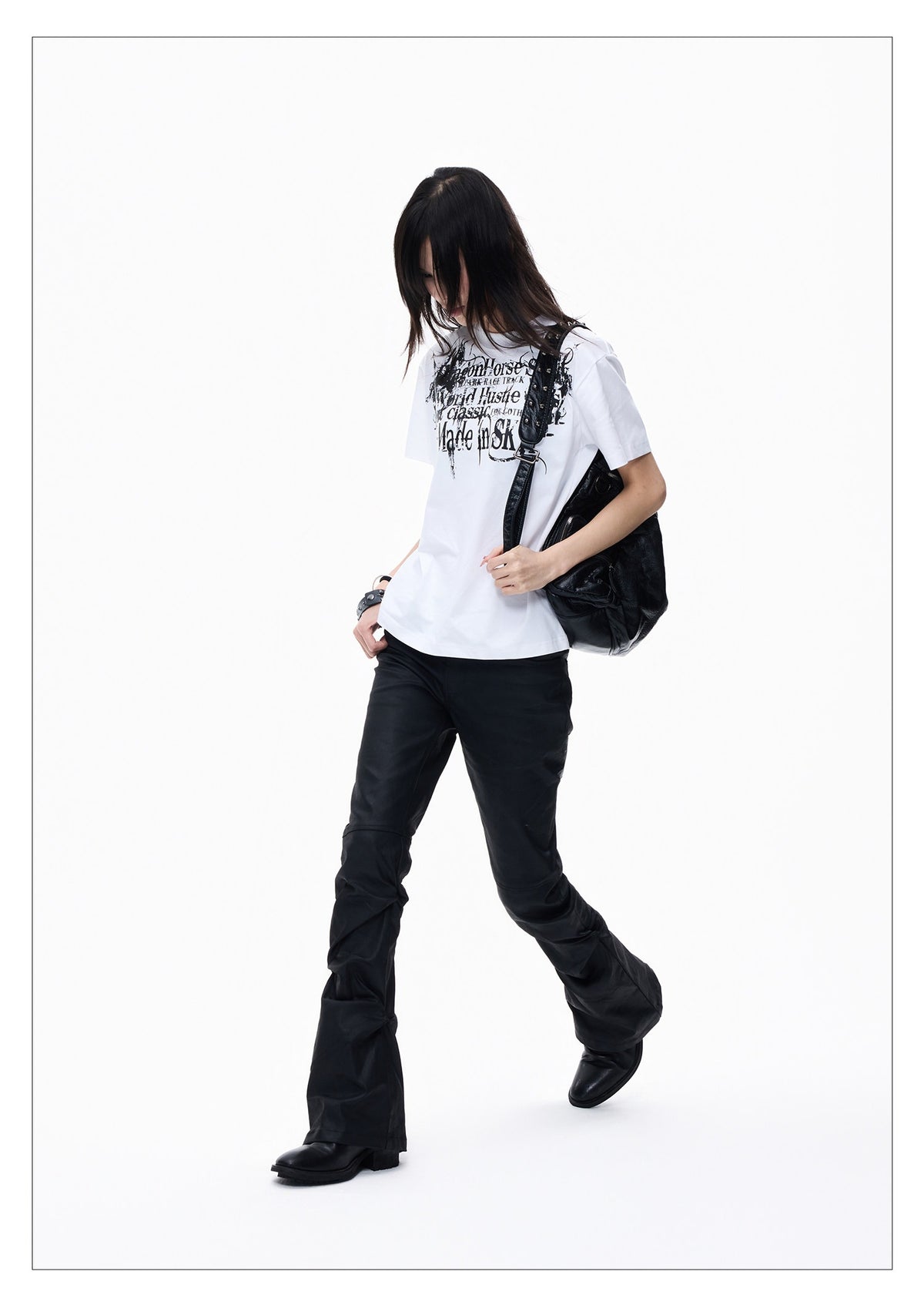 White Crewneck Wide-leg Short-sleeve T-shirt