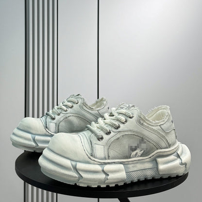Panel Platform Chunky Sole Sneakers