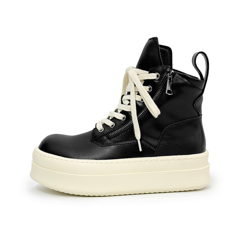 Lace Up Side Zipper Thick Sole Short Boots