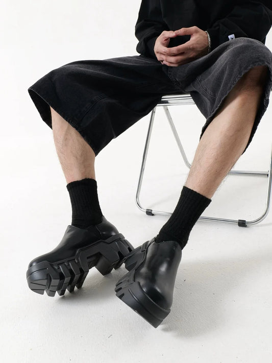 Bulldozer Chunky Sole Tank Leather Derby Loafers