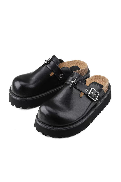 Chunky Star Buckle Clog Sandals - EU Only