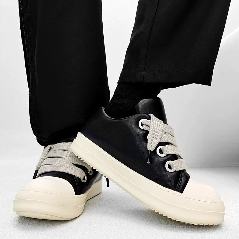Black Thick Sole Casual Sneakers