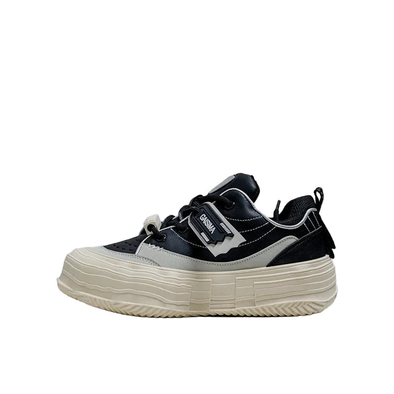 Platform Strap Lace-Up Chunky Sneakers