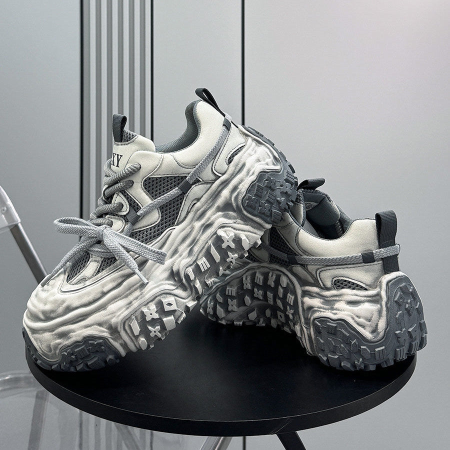 Mesh Platform Chunky Sole Sneakers