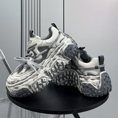 Mesh Platform Chunky Sole Sneakers