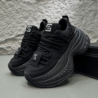 Rope Lace Panel Chunky Sole Sneakers