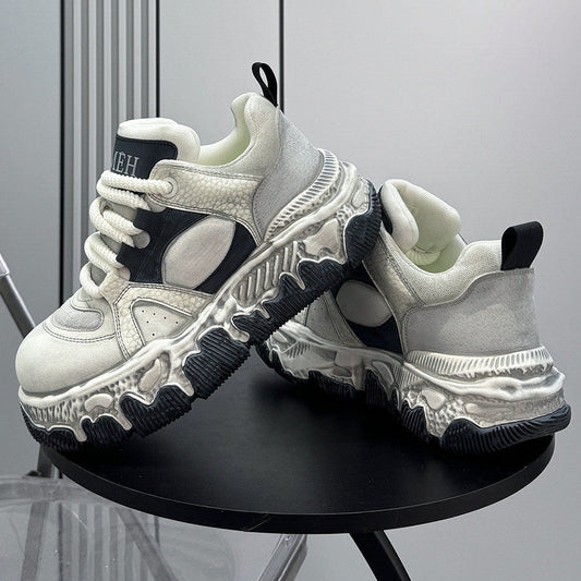 Panel Rope Lace Chunky Sole Sneakers