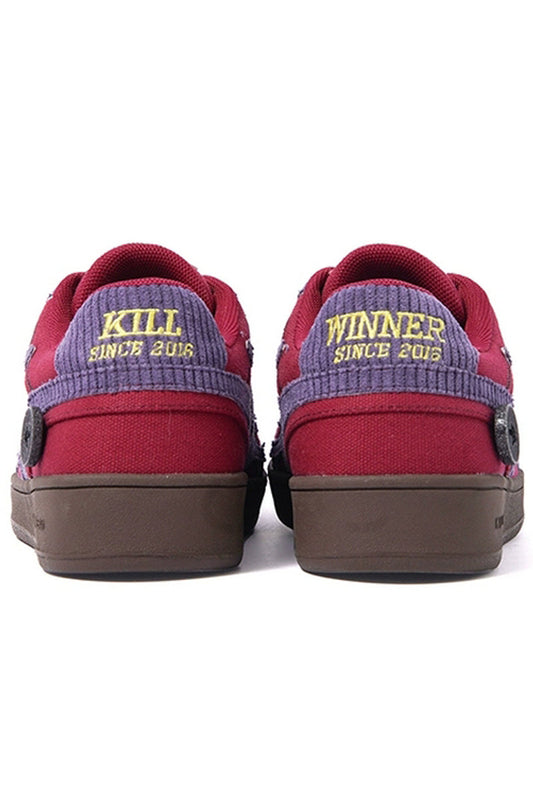 Coral Red Retro Trainer Sneakers