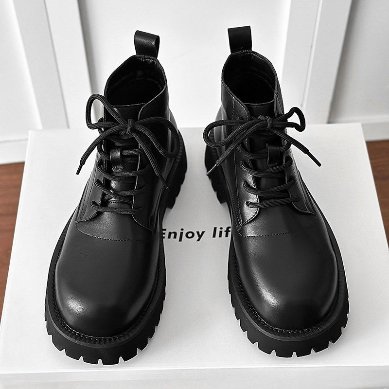 Chunky Lug Sole Platform Lace-Up Boots