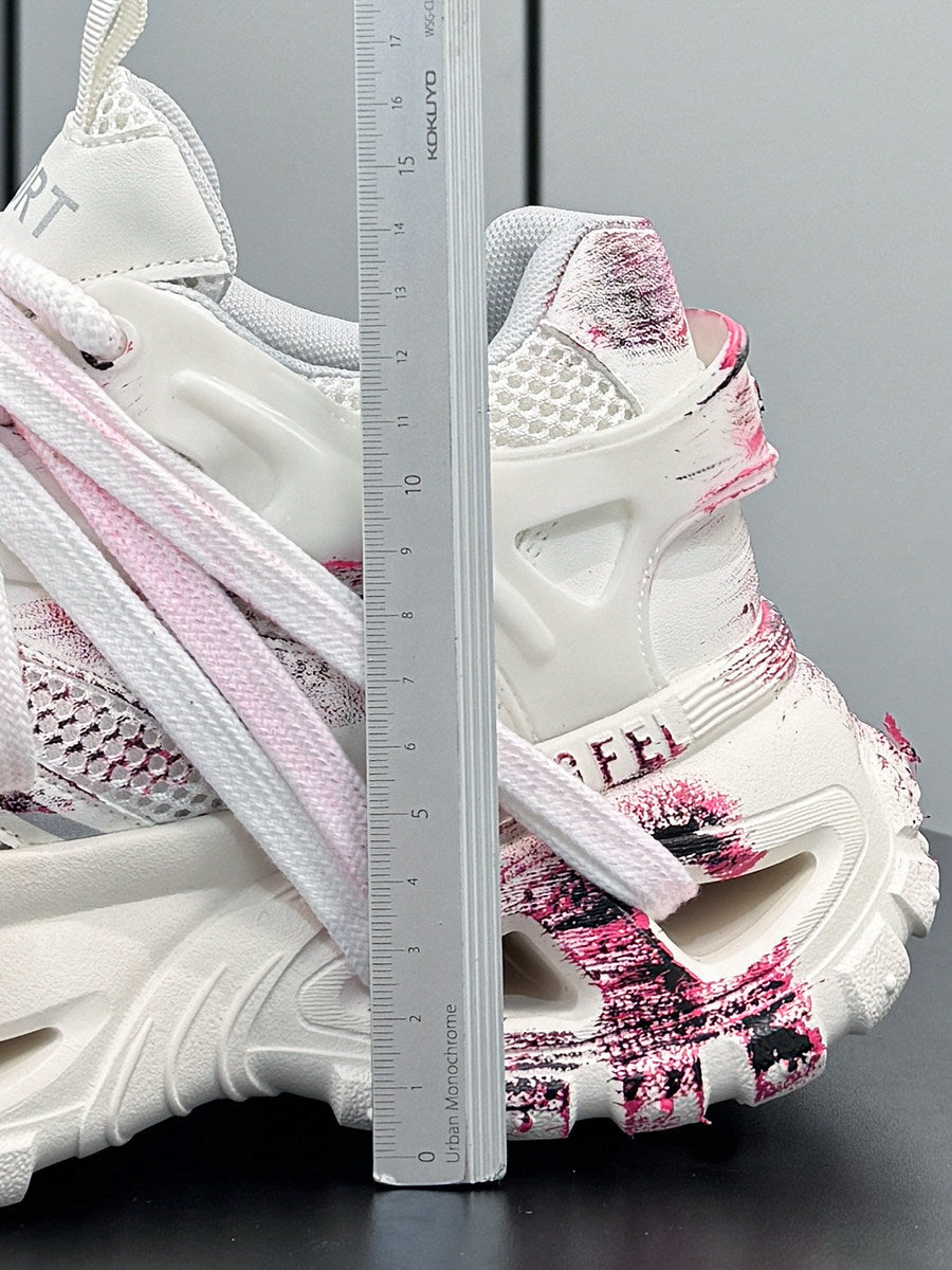 Paint Splash Rope Lace Chunky Sole Sneakers