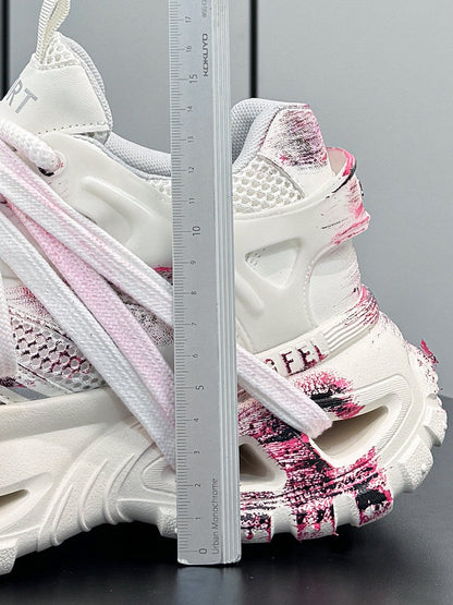 Paint Splash Rope Lace Chunky Sole Sneakers