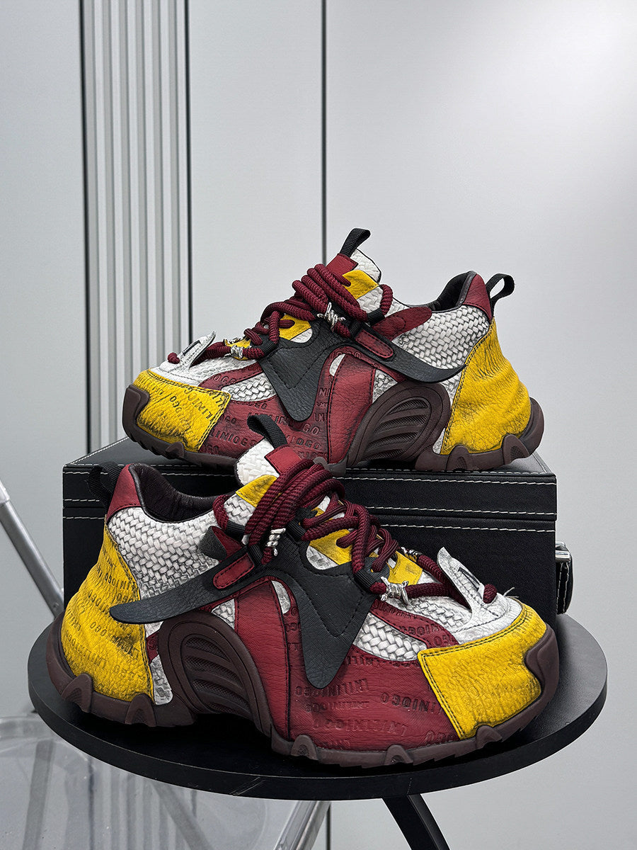 Embroidery Panel Chunky Sole Sneakers
