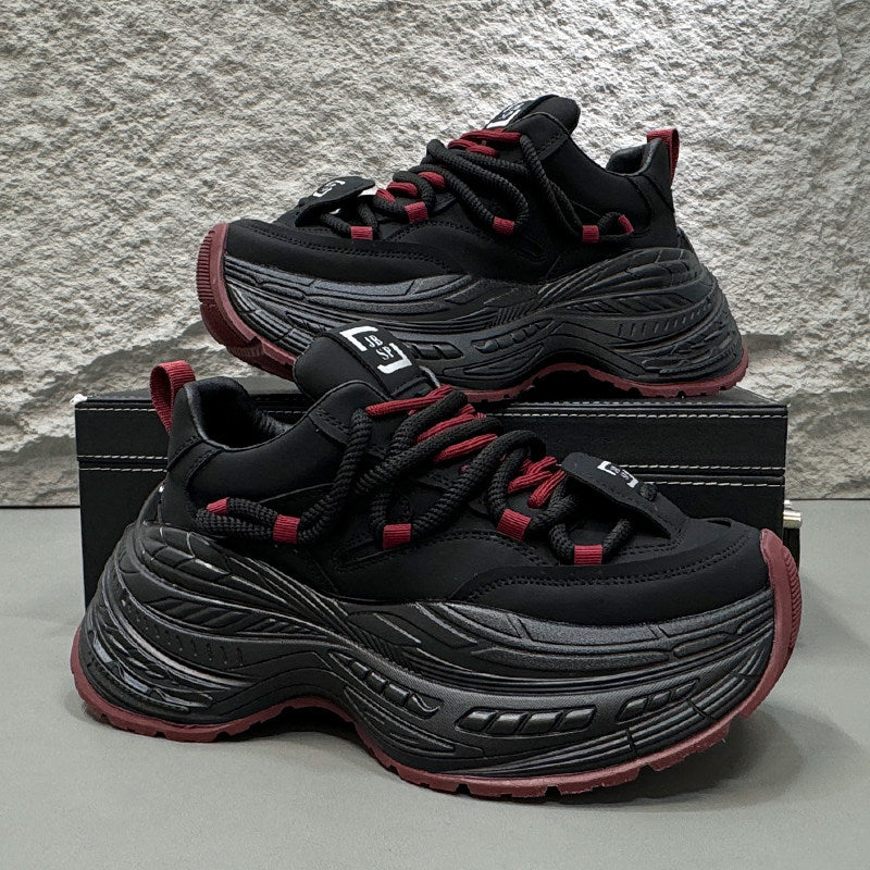 Rope Lace Panel Chunky Sole Sneakers