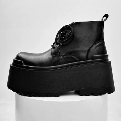 Thick Sole PU Leather Boots