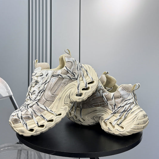 Damage Mesh Rope Lace Chunky Sole Sneakers WN24710