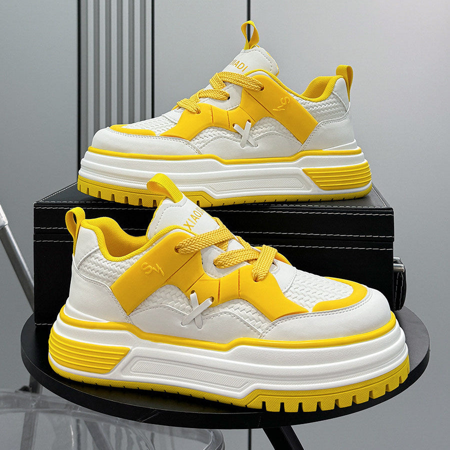 Panel Platform Thick Sole Sneakers