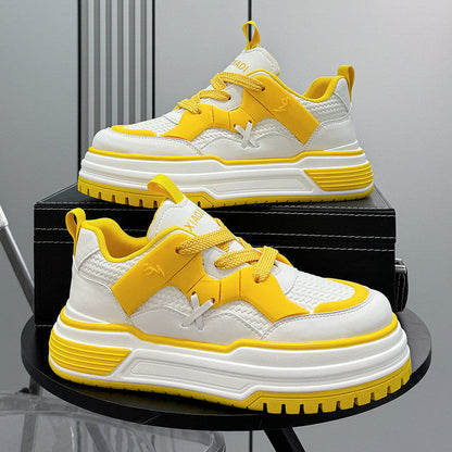 Panel Platform Thick Sole Sneakers