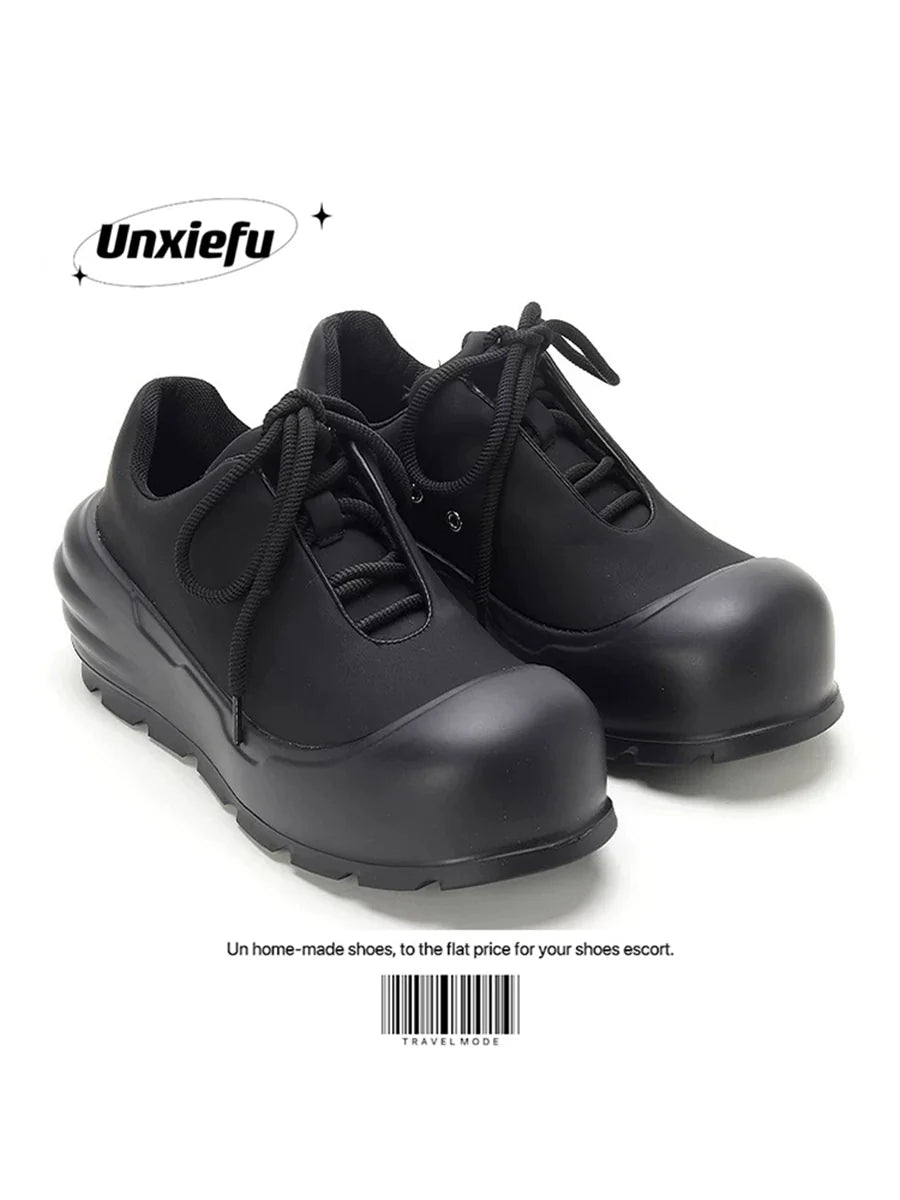 Black Samurai Image Chunky Sole Dad Sneakers