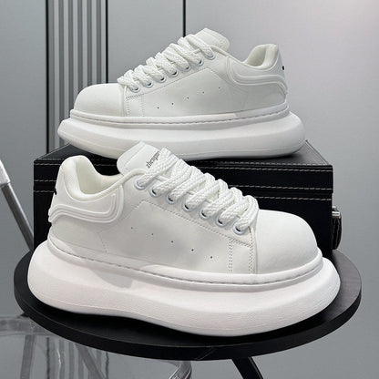 Round-Toe Platform Lace-Up Sneakers