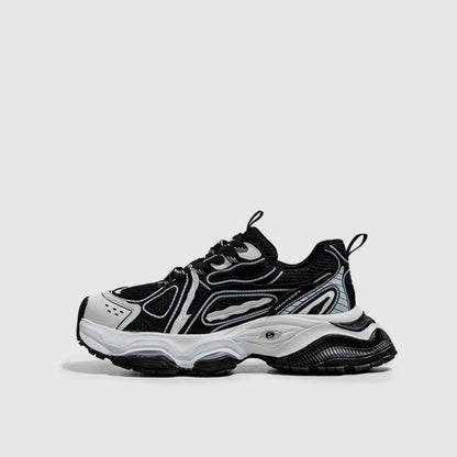 Color Block Platform Chunky Sole Lace-Up Sneakers