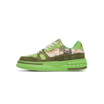 Breathable Platform Patchwork Lace-Up Sneakers WN23524