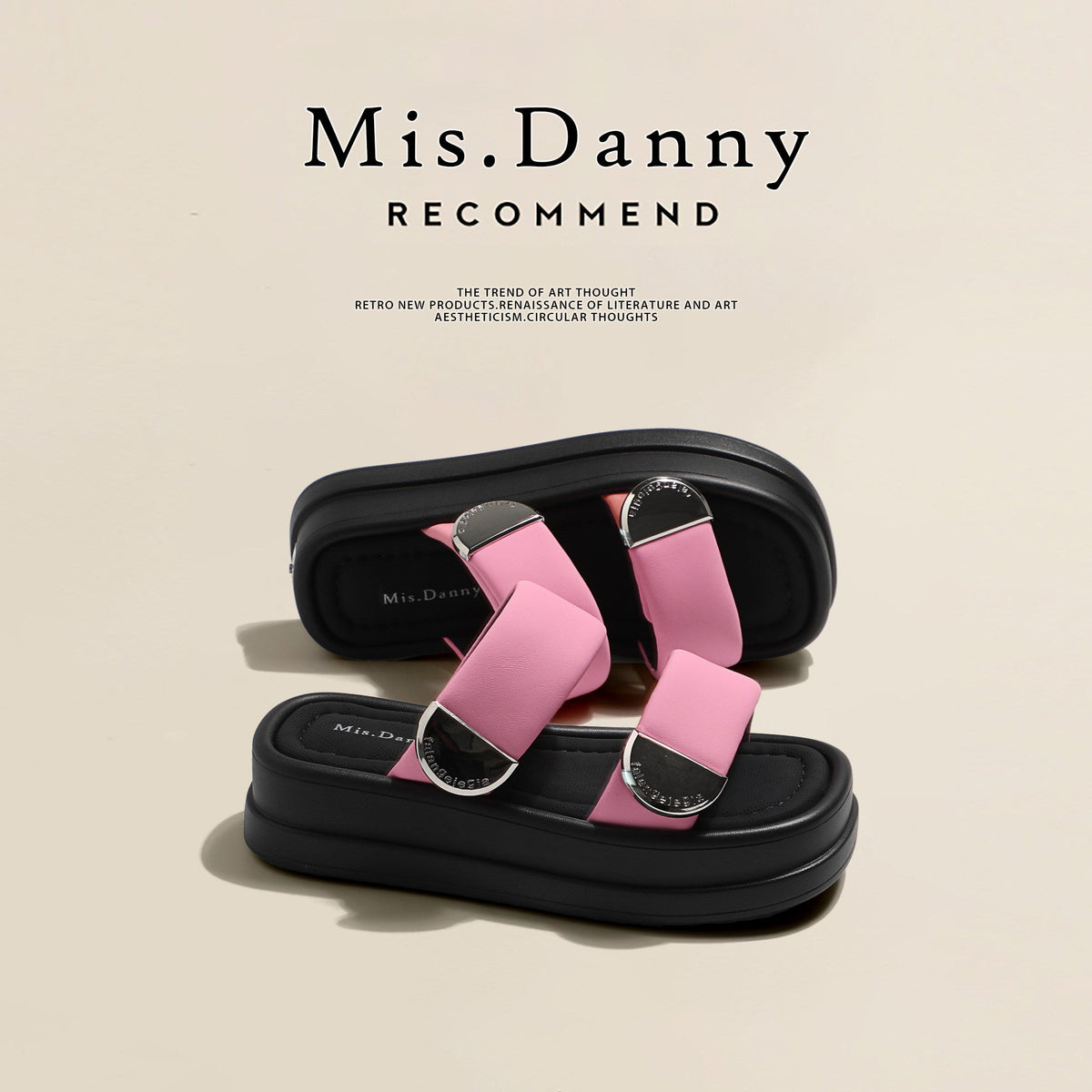 One-Strap Thick-Sole Platform Sandals