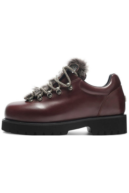 Fur-Tongue Derby Shoes