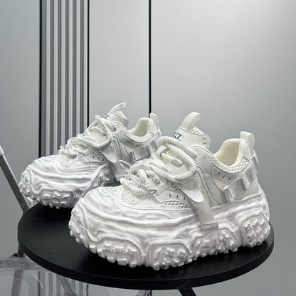 Strap Mesh Platform Chunky Sole Sneakers