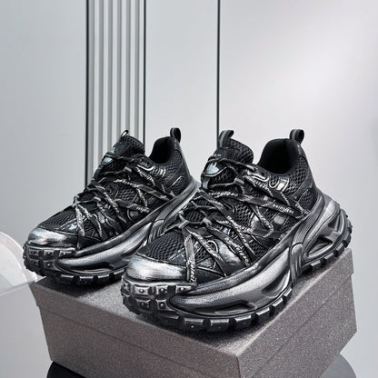 Mesh Rope Lace Chunky Sole Sneakers