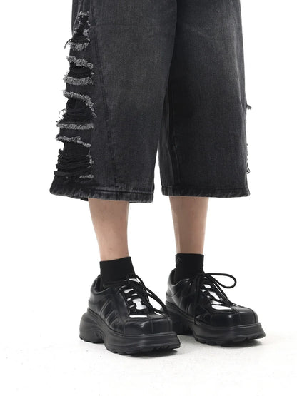 Square Toe Chunky Sole Dad Sneakers