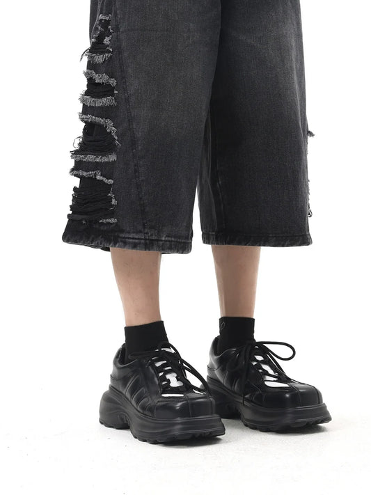 Square Toe Chunky Sole Dad Sneakers