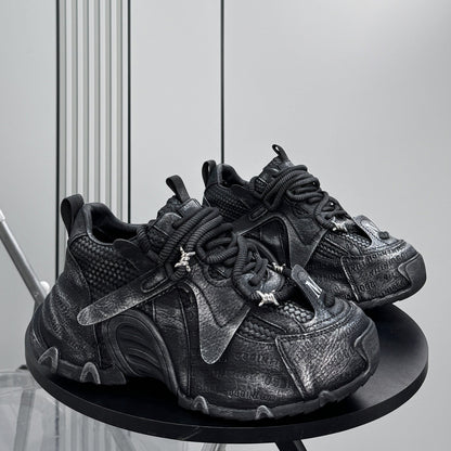 Embroidery Panel Chunky Sole Sneakers