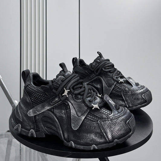 Embroidery Panel Chunky Sole Sneakers
