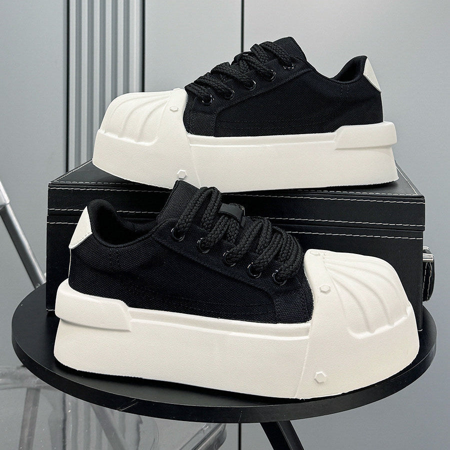 Breathable Canvas Thick-Sole Height-Increasing Sneakers WN24754