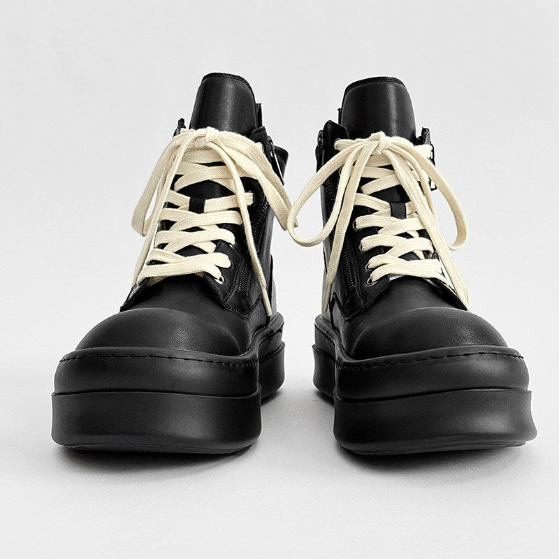 Lace Up Side Zipper Thick Sole Short Boots