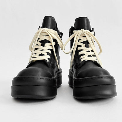 Lace Up Side Zipper Thick Sole Short Boots