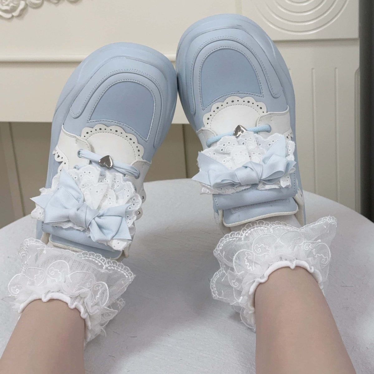 Leilei Lace Bow Platform Shoes