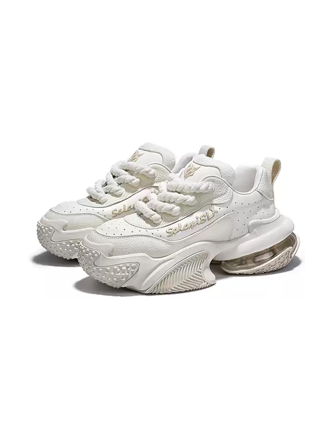 White Vortex Logo Platform Sneakers