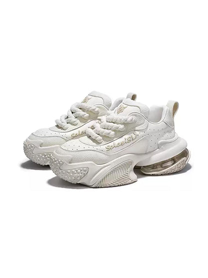 White Vortex Logo Platform Sneakers