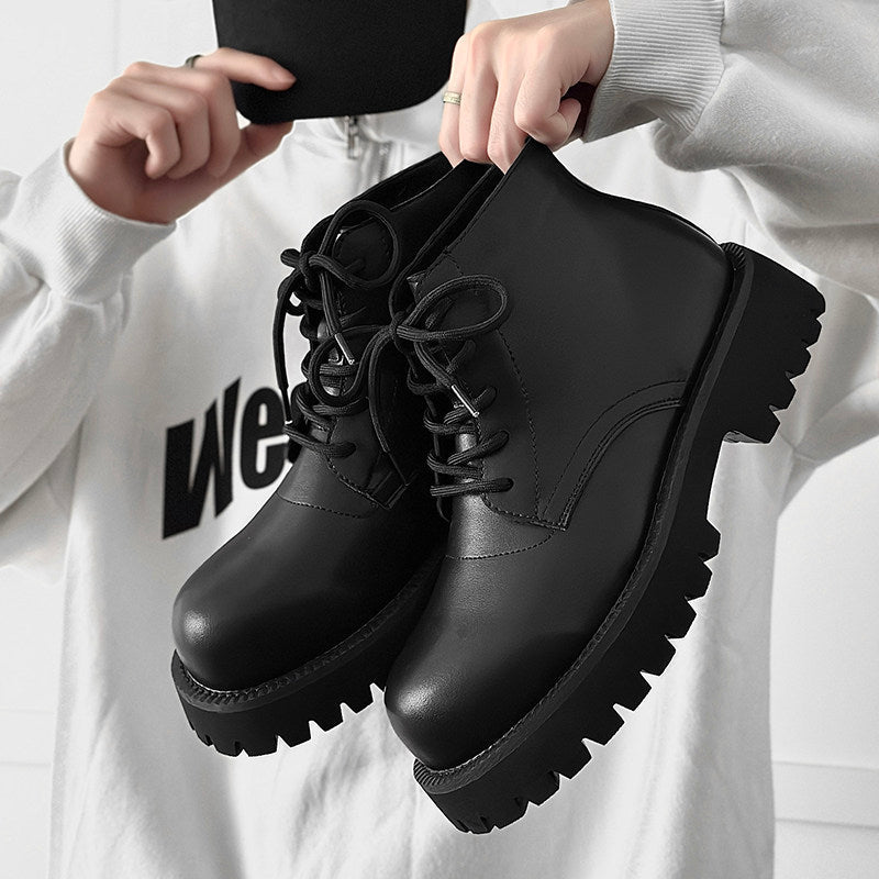 Chunky Lug Sole Platform Lace-Up Boots