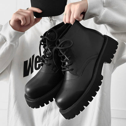 Chunky Lug Sole Platform Lace-Up Boots