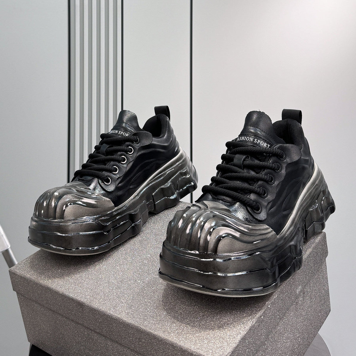 Metallic Gradient Sole Sneakers