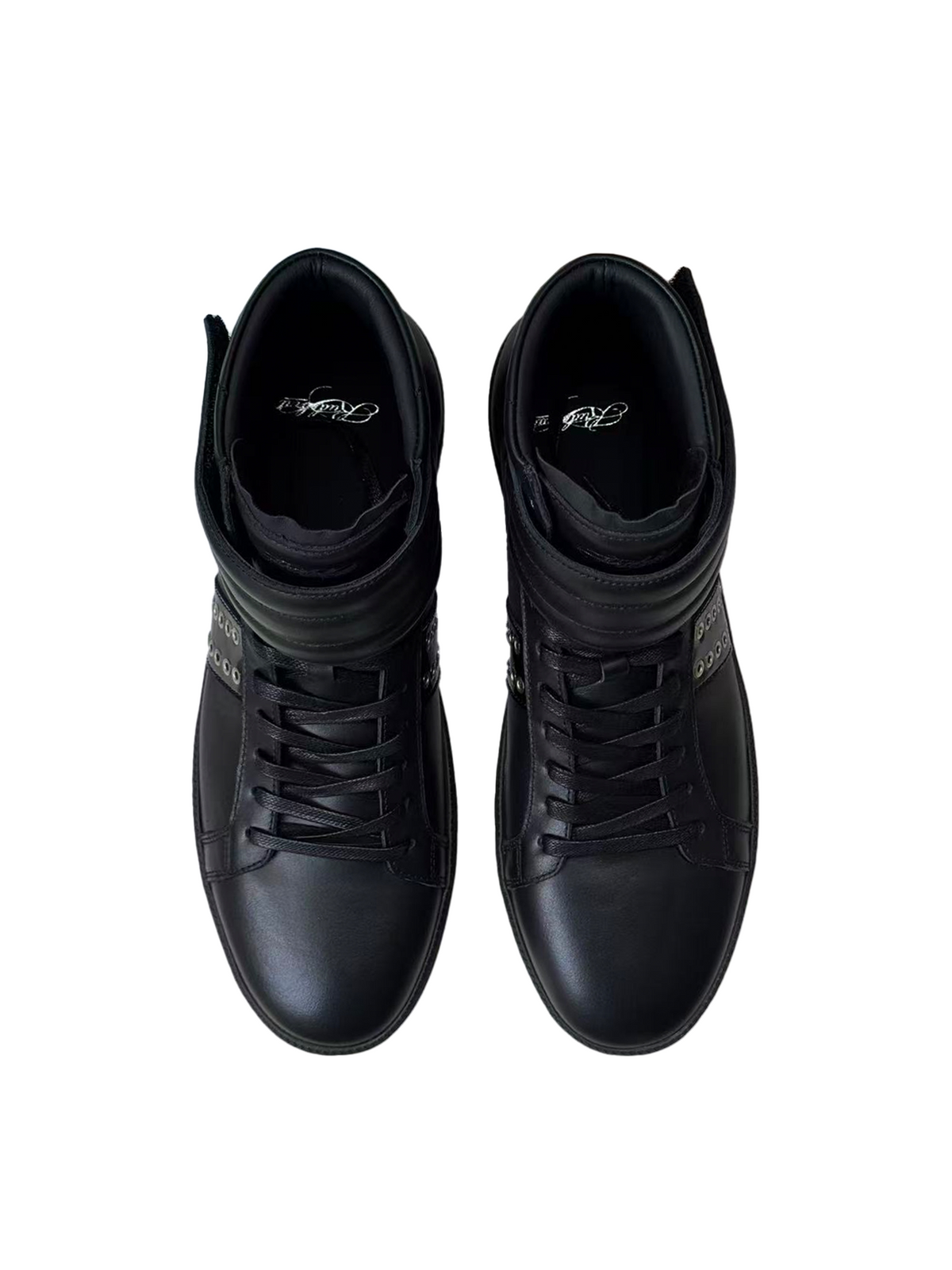 Elevate Rivet Strap Lift High‑Top Sneakers