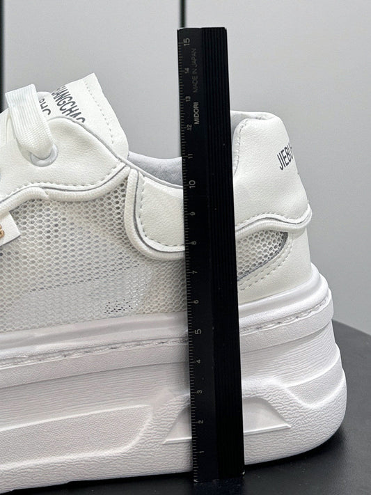 Chunky Platform Mesh Lace-Up Sneakers