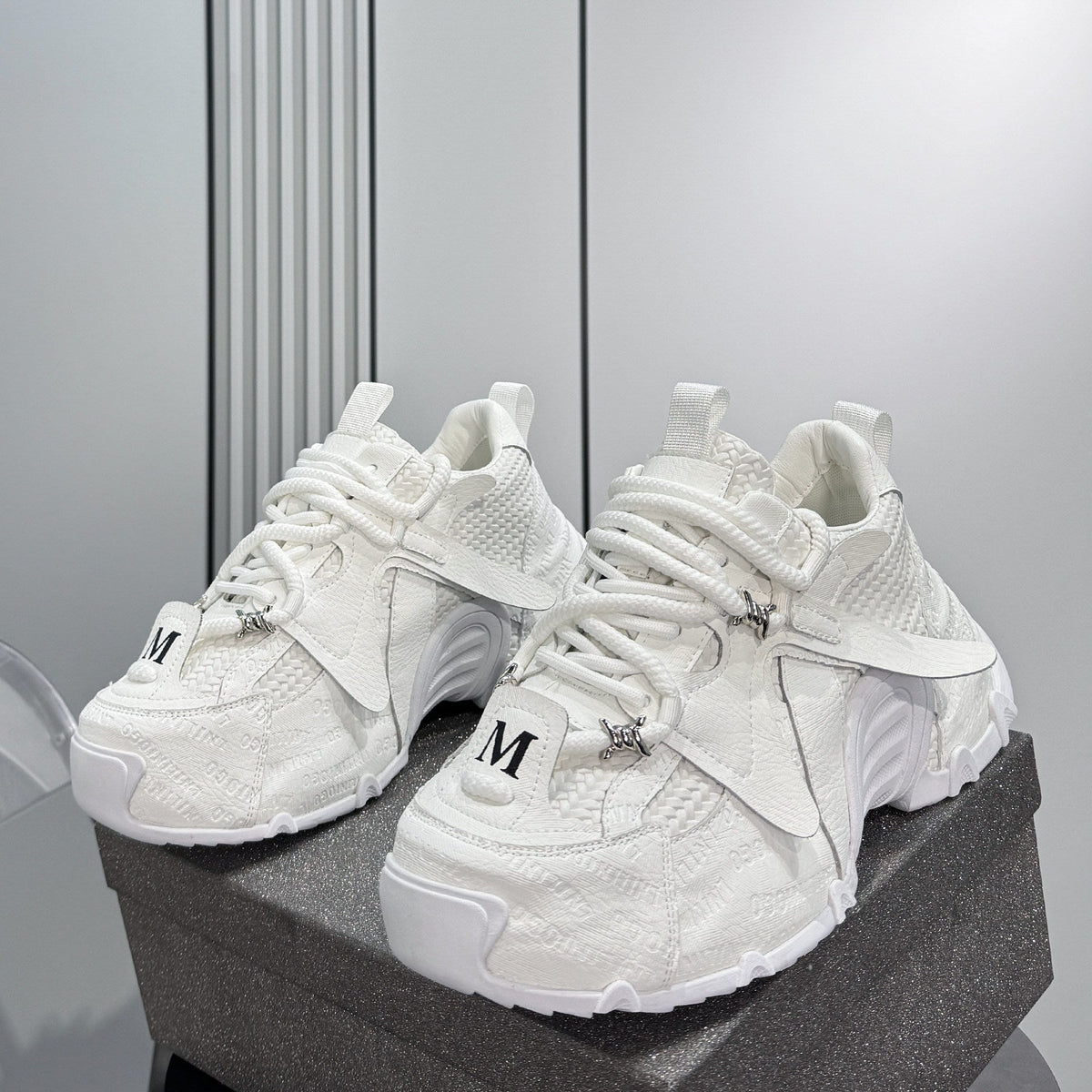 Embroidery Panel Chunky Sole Sneakers