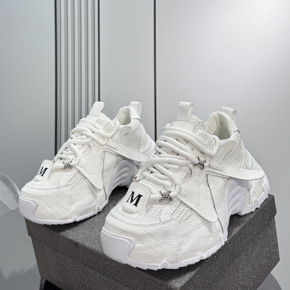 Embroidery Panel Chunky Sole Sneakers